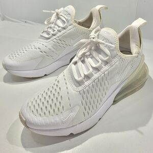 NIKE AIR MAX 270 ATHLETIC RUNNING SHOE SIZE 5.5Y & WOMEN 7 WHITE 943345-103